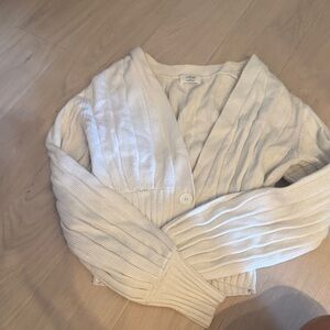 Wilfred Cream Ribbed Cardigan